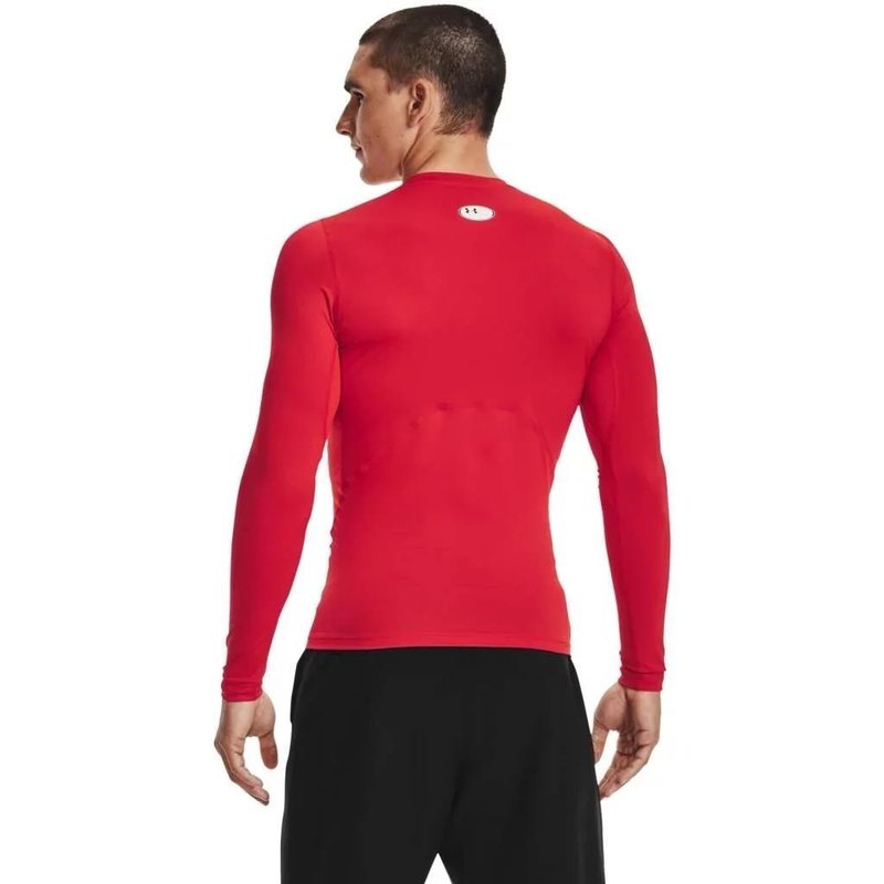 Under Armour HeatGear pánske kompresné tričko s dlhým rukávom, červené