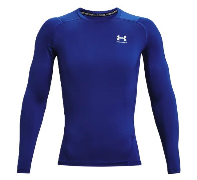 Under Armour HeatGear pánske kompresné tričko s dlhým rukávom, kráľovská modrá
