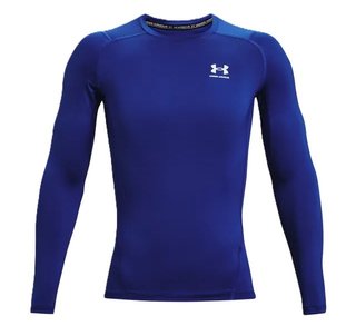Under Armour HeatGear pánske kompresné tričko s dlhým rukávom, kráľovská modrá
