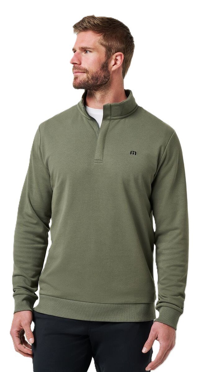 Travis Mathew Cloud Quarter Zip 2.0 pánska mikina, dark olive