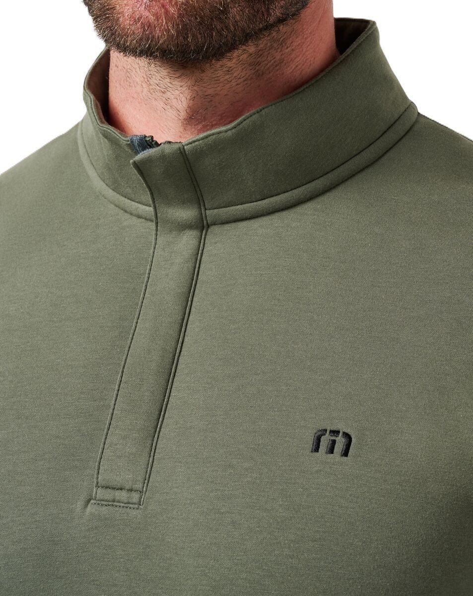 Travis Mathew Cloud Quarter Zip 2.0 pánska mikina, dark olive