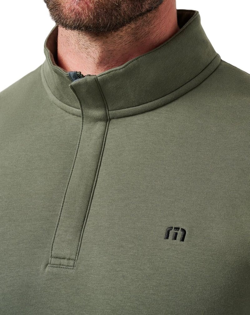 Travis Mathew Cloud Quarter Zip 2.0 pánska mikina, dark olive