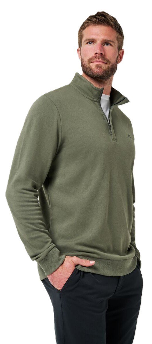 Travis Mathew Cloud Quarter Zip 2.0 pánska mikina, dark olive