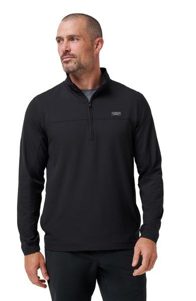 Travis Mathew Wanderlust quarter zip pánska bunda, čierna