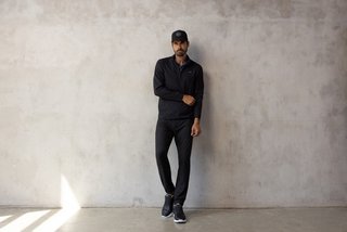 Travis Mathew Wanderlust quarter zip pánska bunda, čierna