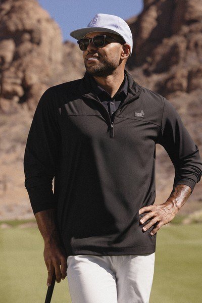 Travis Mathew Wanderlust quarter zip pánska bunda, čierna