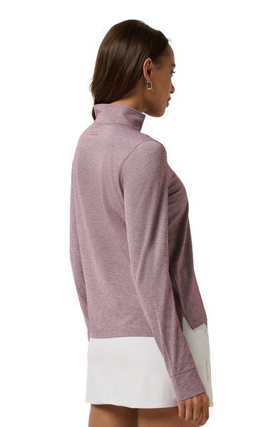 Travis Mathew Featherweightt Active zip long sleeve dámske polo, heather damson