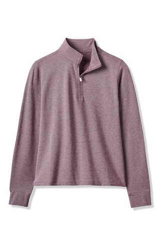 Travis Mathew Featherweightt Active zip long sleeve dámske polo, heather damson