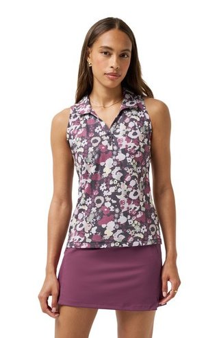 Travis Mathew Featherweight Printed Sleeveless dámske polo, graystone floral multi