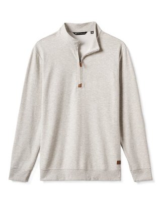 Travis Mathew Cloud pánsky sveter 1/4 zip, heather grey