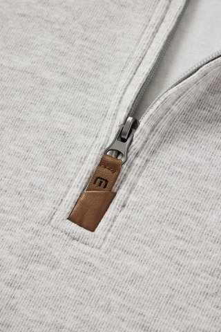 Travis Mathew Cloud pánsky sveter 1/4 zip, heather grey