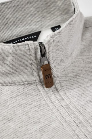Travis Mathew Cloud pánsky sveter 1/4 zip, heather grey