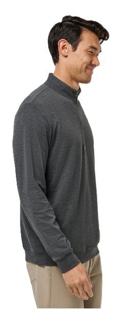 Travis Mathew Cloud pánsky sveter 1/4 zip, heather black