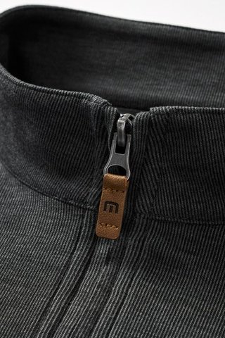 Travis Mathew Cloud pánsky sveter 1/4 zip, heather black