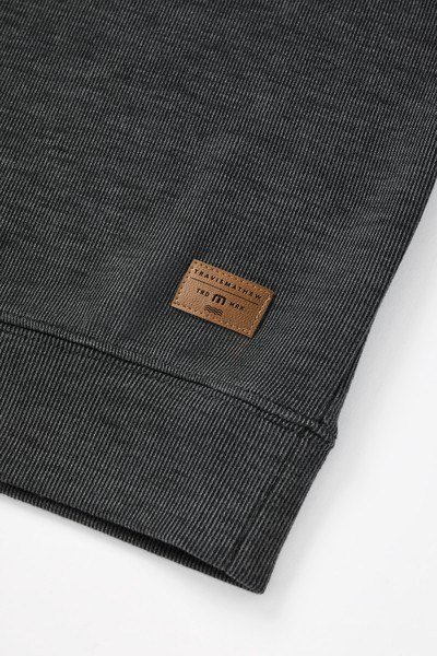 Travis Mathew Cloud pánsky sveter 1/4 zip, heather black