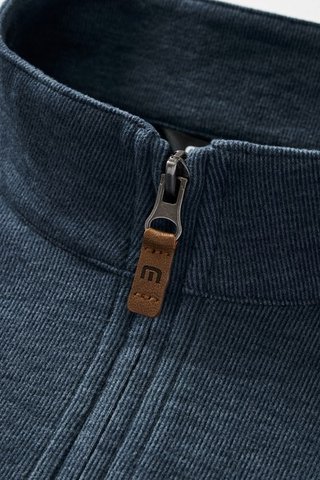 Travis Mathew Cloud pánsky sveter 1/4 zip, heather navy