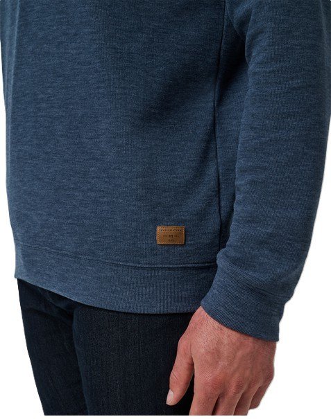 Travis Mathew Cloud pánsky sveter 1/4 zip, heather navy