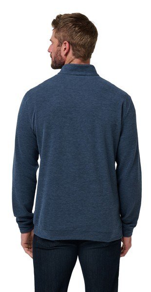 Travis Mathew Cloud pánsky sveter 1/4 zip, heather navy