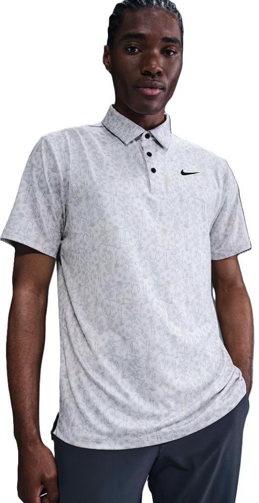 Nike Dri-FIT Tour Print pánske polo, photon dust/black