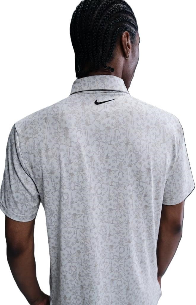 Nike Dri-FIT Tour Print pánske polo, photon dust/black