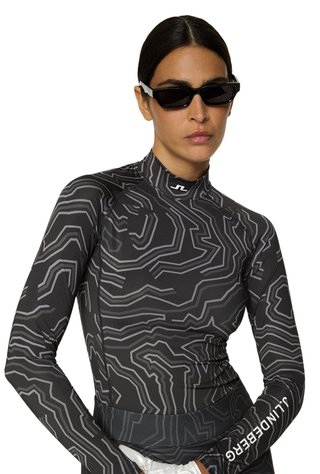J.Lindeberg Ella Print Compression dámske tričko, asphalt