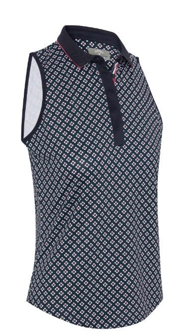 Callaway Mini Geo Floral Sleeveless dámske tričko, peacoat