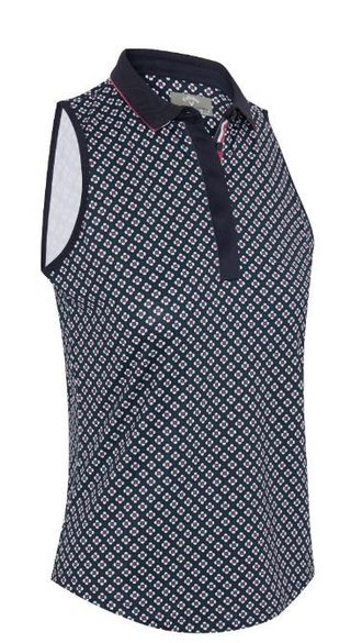 Callaway Mini Geo Floral Sleeveless dámske tričko, peacoat