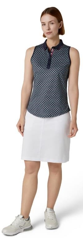 Callaway Mini Geo Floral Sleeveless dámske tričko, peacoat