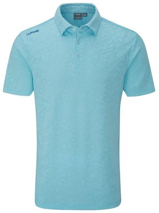PING Geo Camo pánske polo, crystal blue