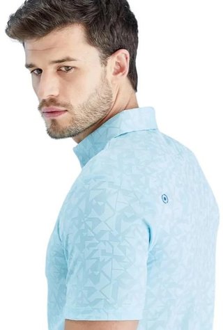 PING Geo Camo pánske polo, crystal blue