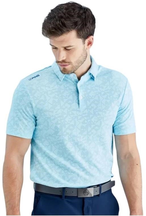 PING Geo Camo pánske polo, crystal blue