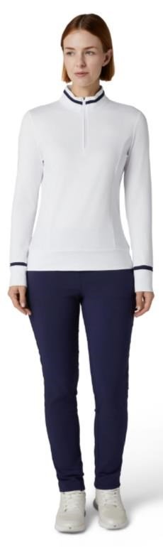 Callaway Thermal Long Sleeve Colourblock dámske tričko, brilliant white