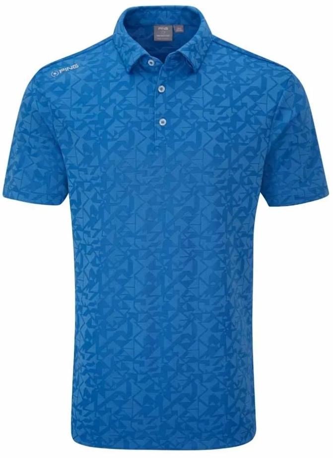 PING Geo Camo pánske polo, tidal blue