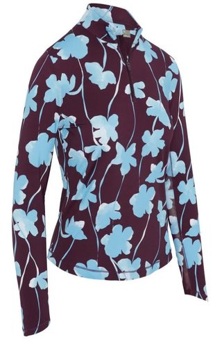 Callaway Stemmed Floral Sun Protection dámske tričko, potent purple