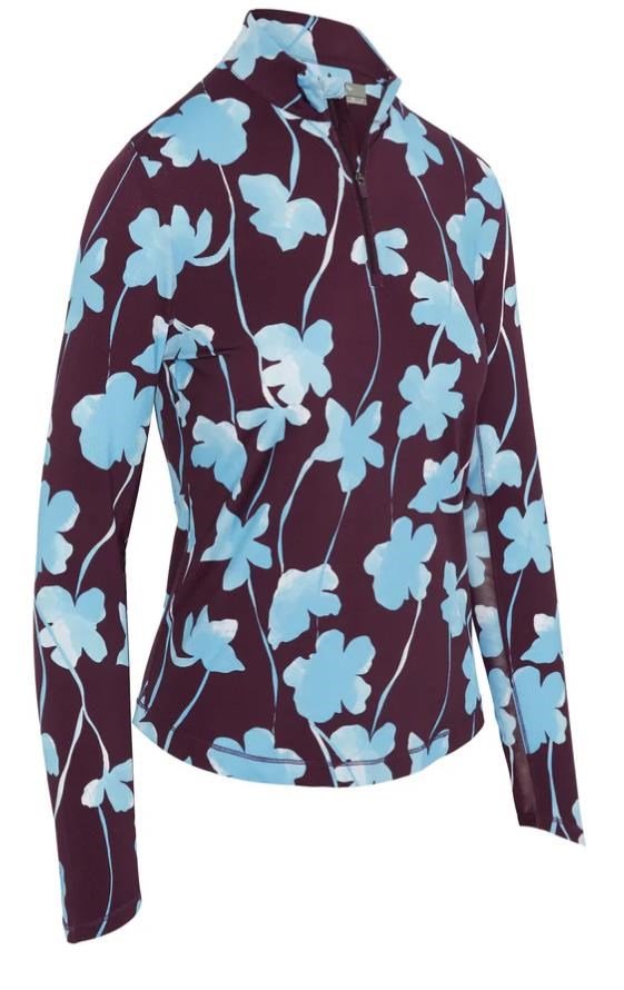 Callaway Stemmed Floral Sun Protection dámske tričko, potent purple