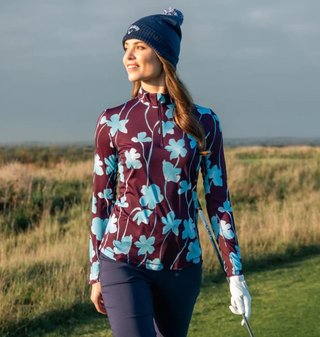 Callaway Stemmed Floral Sun Protection dámske tričko, potent purple