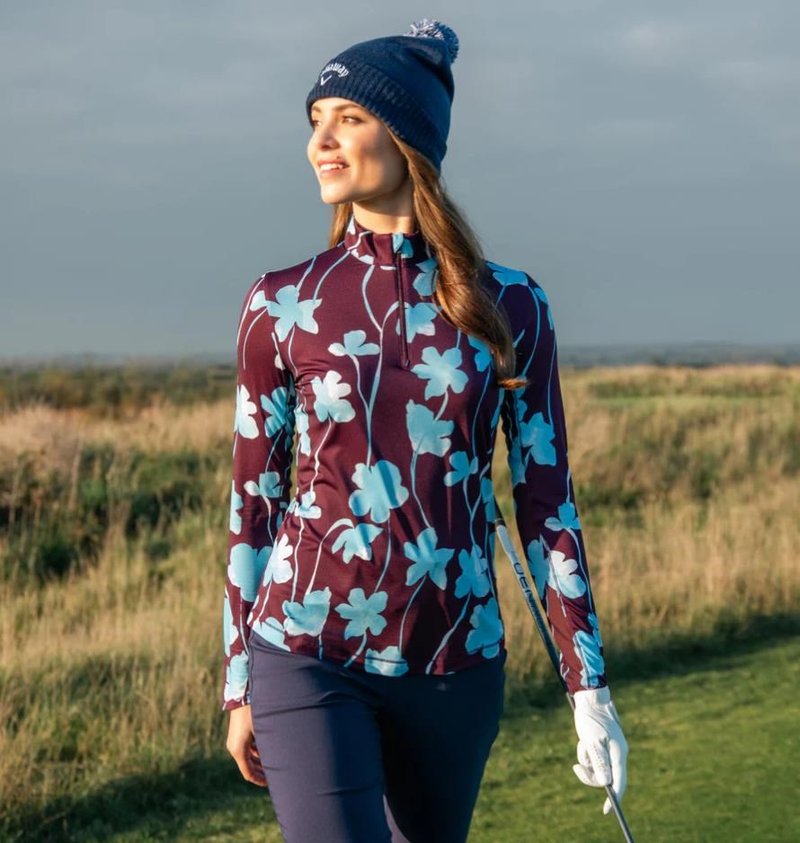 Callaway Stemmed Floral Sun Protection dámske tričko, potent purple