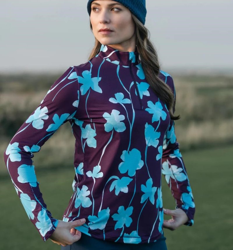 Callaway Stemmed Floral Sun Protection dámske tričko, potent purple