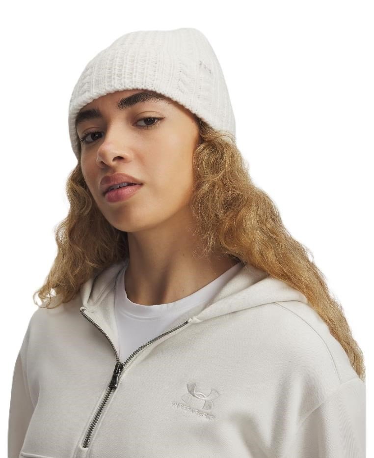 Under Armour Halftime Cable Knit dámska čepica, stone/khaki base