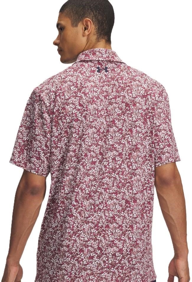 Under Armour Playoff 3.0 Printed pánske polo, tourmaline pink/dark maroon/midnight navy