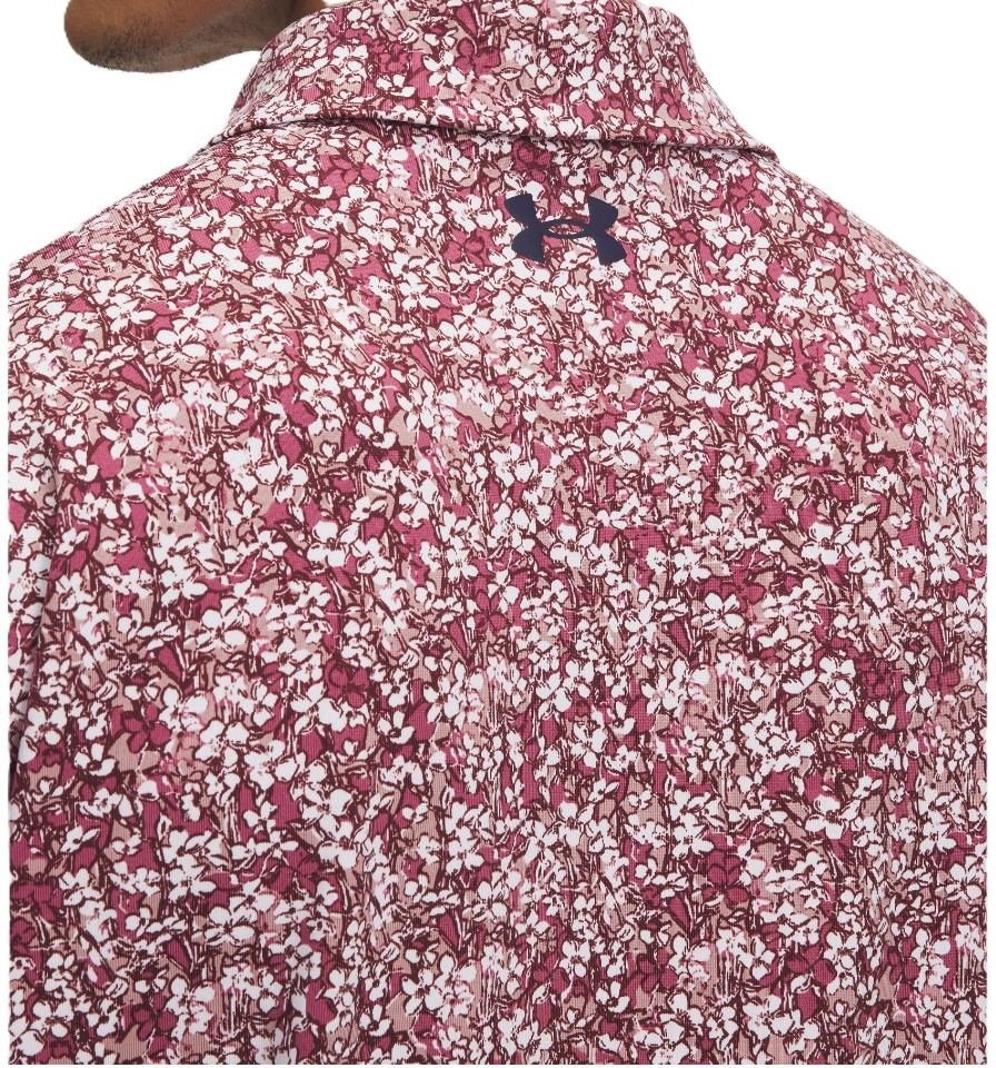 Under Armour Playoff 3.0 Printed pánske polo, tourmaline pink/dark maroon/midnight navy