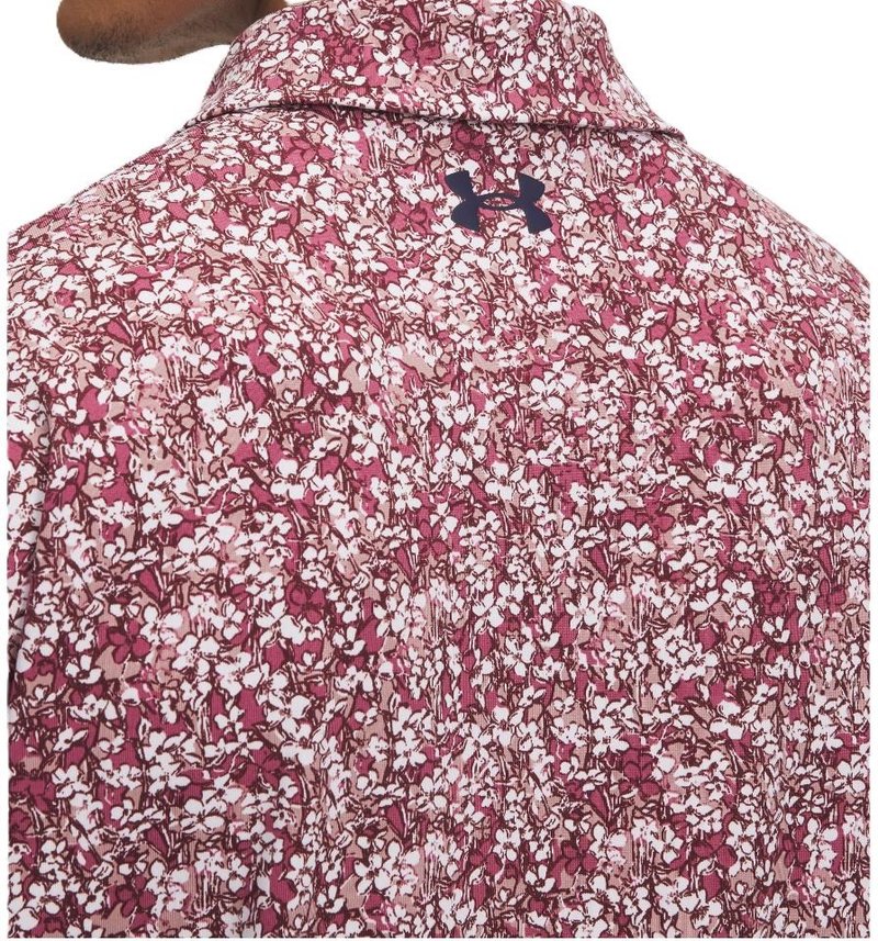 Under Armour Playoff 3.0 Printed pánske polo, tourmaline pink/dark maroon/midnight navy