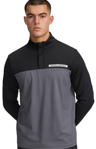 Under Armour T2G 1/4 Zip pánska mikina, čierna/castlerock/biela