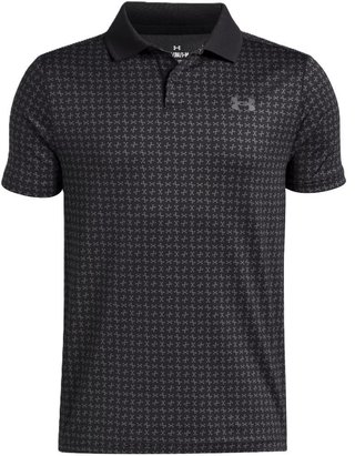 Under Armour Matchplay Printed detské polo, čierne/castlerock