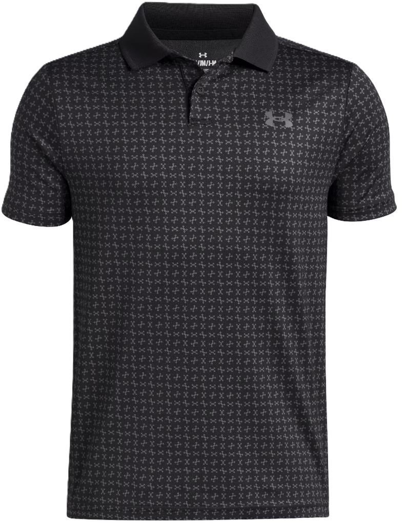 Under Armour Matchplay Printed detské polo, čierne/castlerock