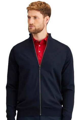 PING Murphy Lined full zip pánsky sveter, navy
