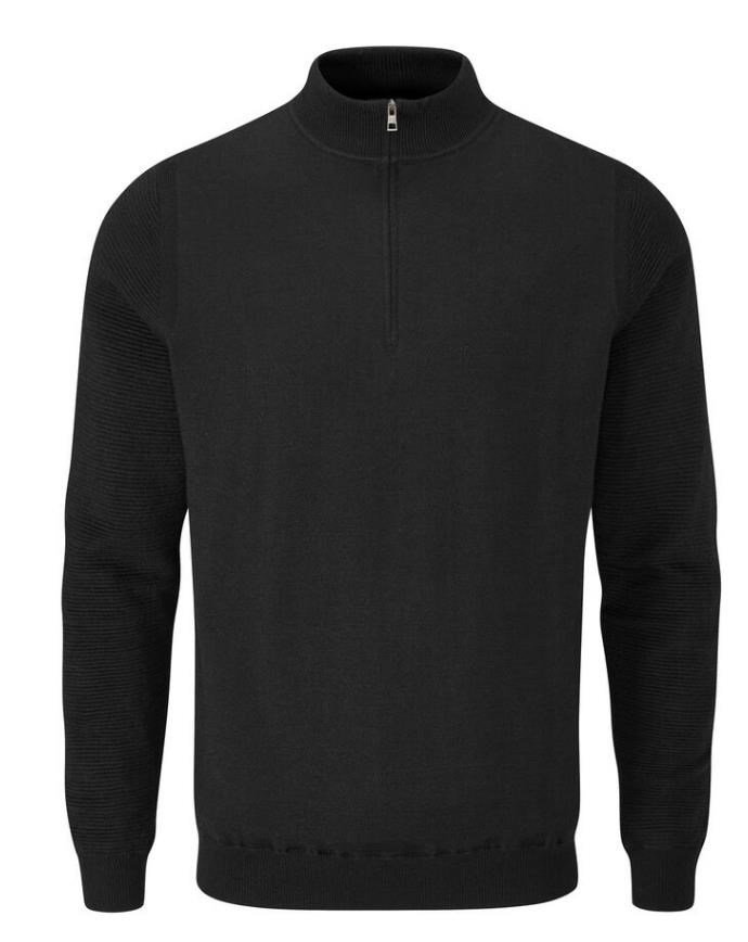 PING Croy Lined Half Zip pánsky sveter, čierny