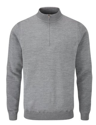PING Croy Lined Half Zip pánsky sveter, french grey marl