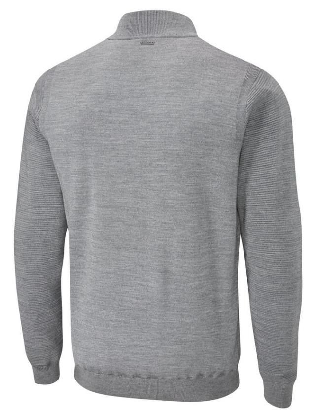 PING Croy Lined Half Zip pánsky sveter, french grey marl