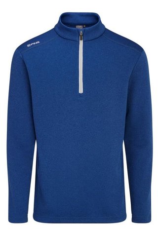 PING Ramsey half zip ribbed fleece pánsky pullover, inky marl